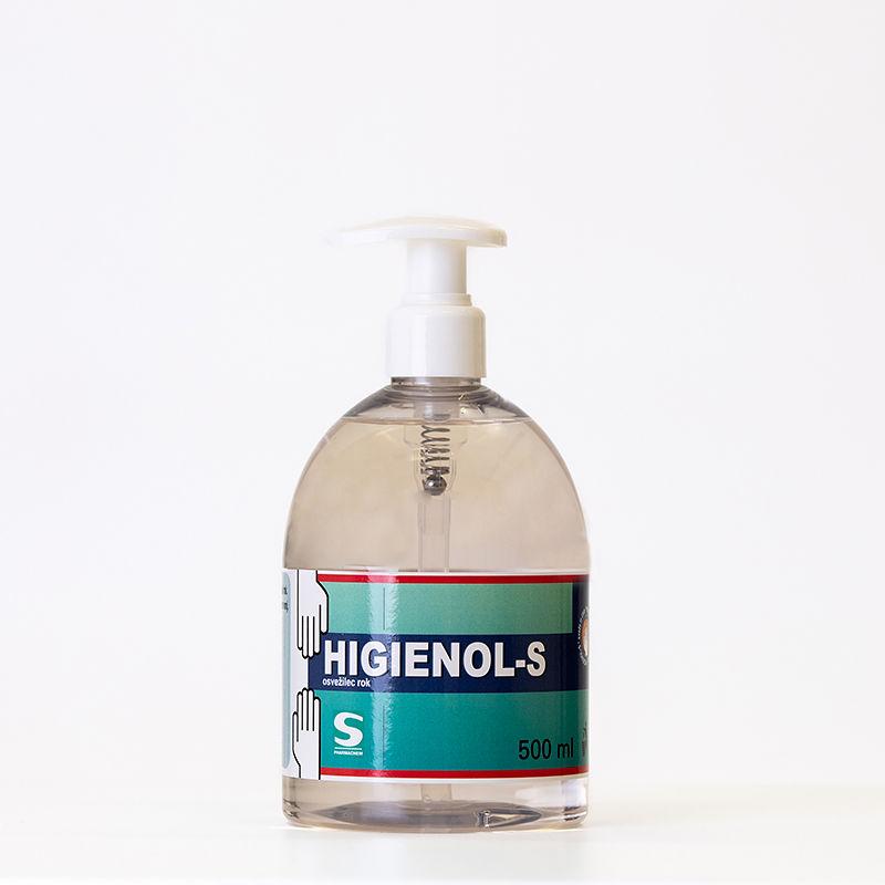 HIGIENOL-S osvežilec rok z denaturiranim alkoholom TIP B 500 ml